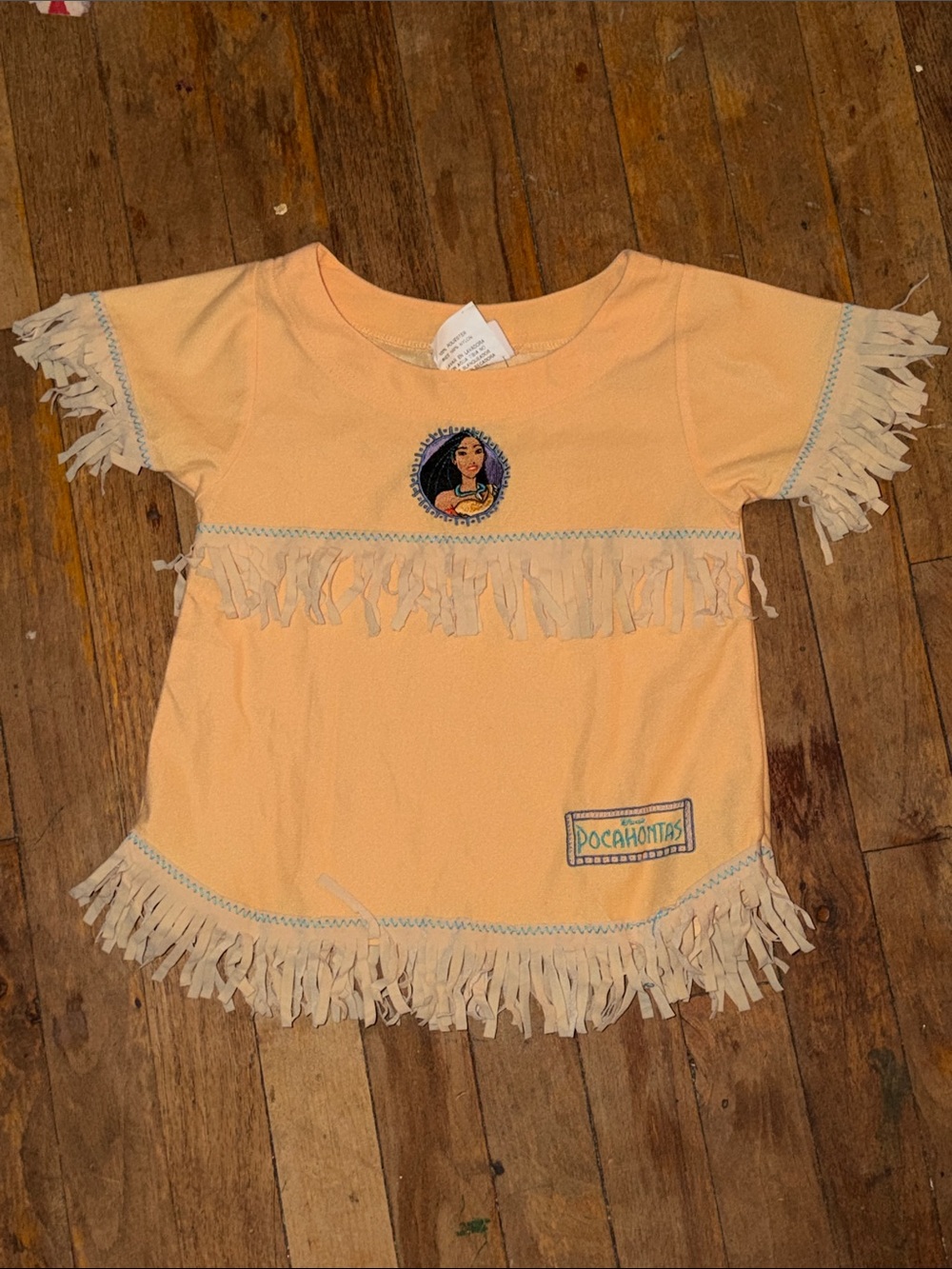 Vintage Disney Peach Fringe Pocahontas Top